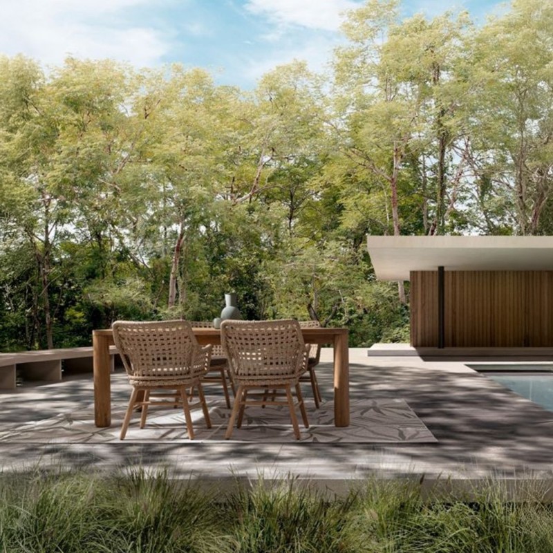 Table de jardin en teck recyclé Maverick  | Bizzotto