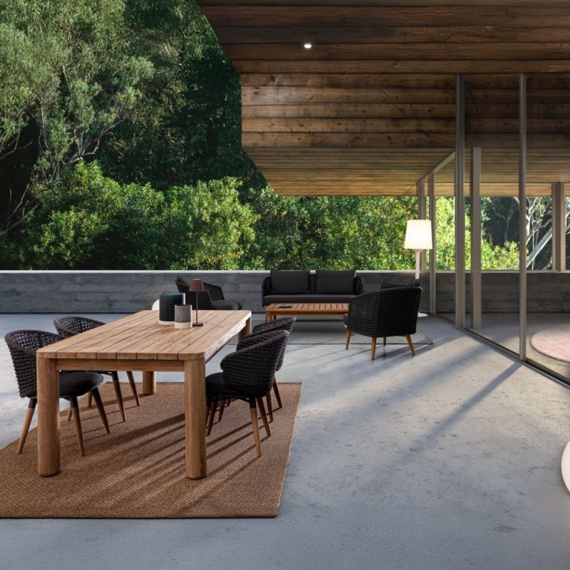 Table de jardin en teck recyclé Maverick  | Bizzotto