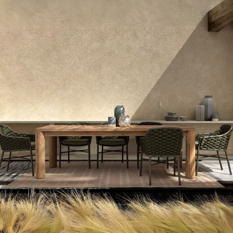 Table de jardin en teck recyclé Maverick  | Bizzotto