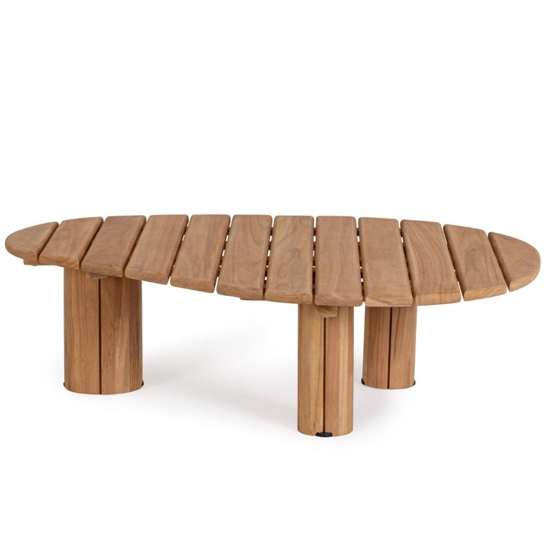 Table basse jardin teck forme organique Tamires - Bizzotto
