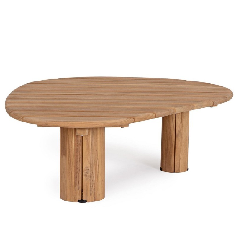 Table basse jardin teck forme organique Tamires - Bizzotto