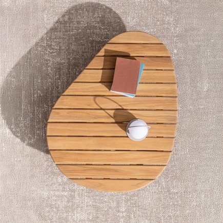 Table basse jardin teck forme organique Tamires - Bizzotto