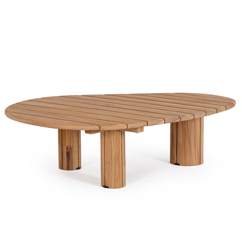 Table basse jardin teck forme organique Tamires - Bizzotto