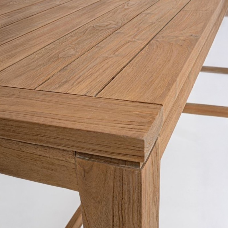 Table haute jardin teck recyclé Maricruz - Bizzotto