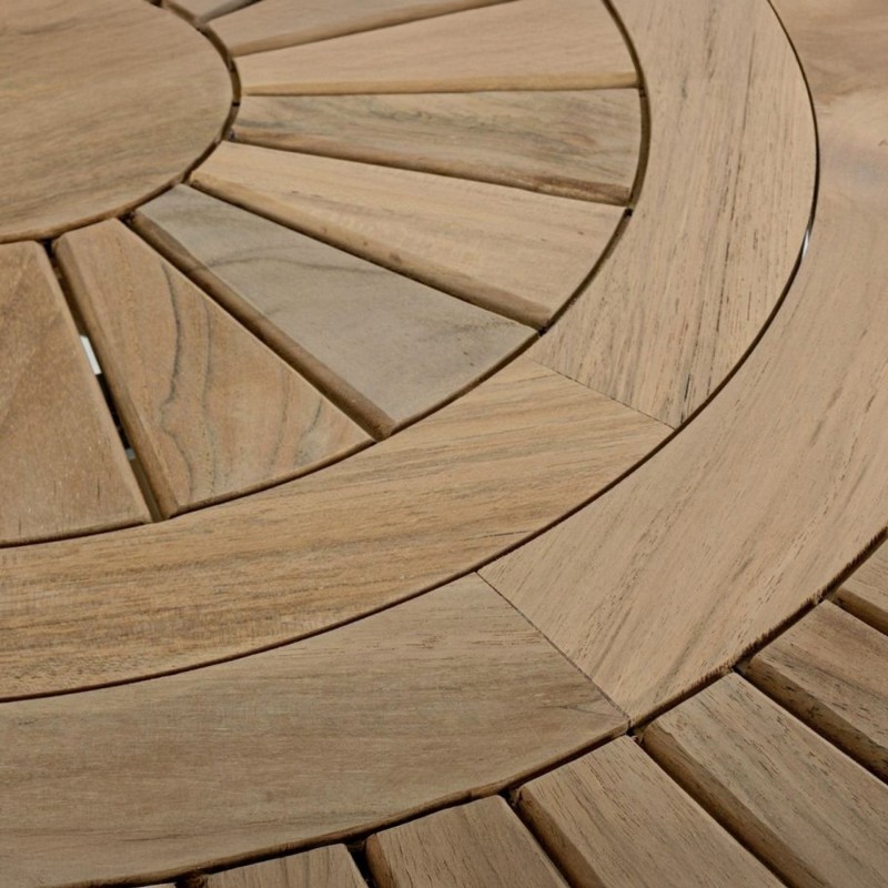 Table jardin ronde plateau pivotant teck 155 cm Maryland - Bizzotto