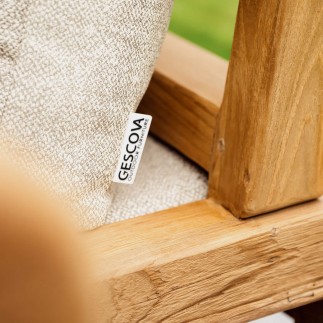 Fauteuil Susan à roues, teck recyclé, tissu agora