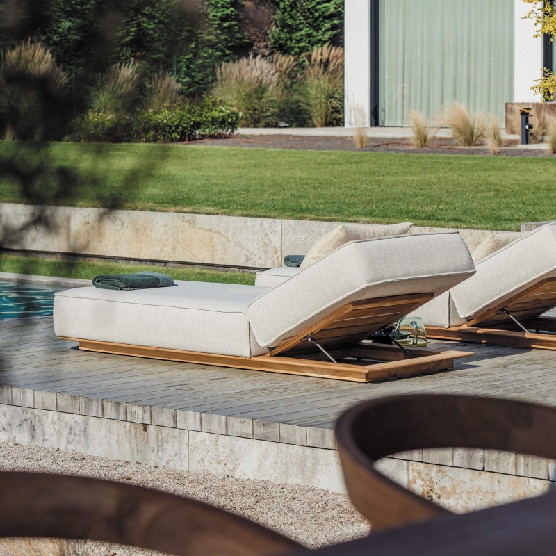 Bain de soleil en teck Juan | Confort haut de gamme & design chic