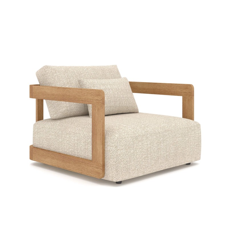 Fauteuil de jardin écru Rafa | Teck recyclé | Luxe & confort Gescova