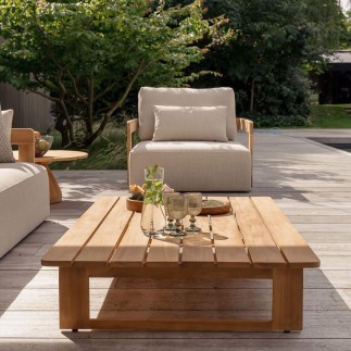 Fauteuil Rafa, mousse séchage rapide, teck recyclé