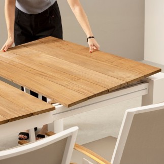 Table extérieure extensible teck Cameron