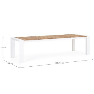 Table extérieure extensible teck Cameron