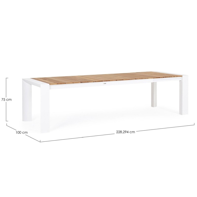 Table de jardin extensible aluminium et teck Cameron - Bizzotto