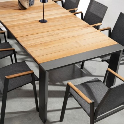 Table de jardin extensible aluminium et teck Cameron - Bizzotto