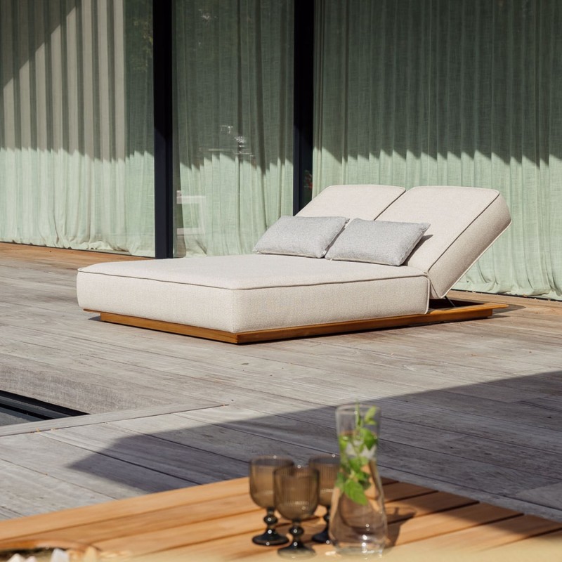 Bain de soleil double en teck Juan – Confort haut de gamme - Gescova