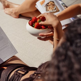 Bain de soleil double en teck Juan