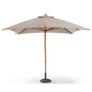 Parasol droit carré 3 m en teck – Élégance et ombrage durable - Gescova