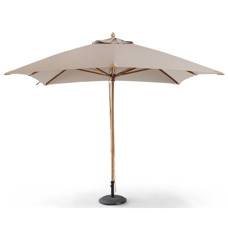 Parasol droit carré 3 m en teck – Élégance et ombrage durable - Gescova