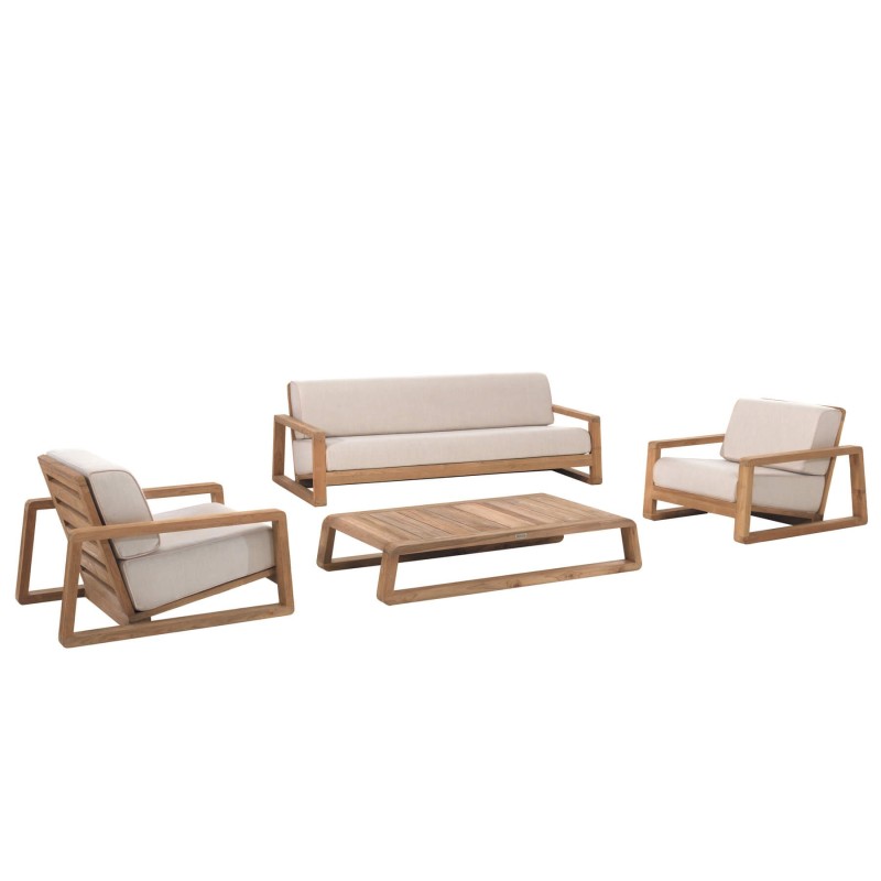 Salon de jardin teck recyclé London haut de gamme - Gescova Salon de jardin teck recyclé London haut de gamme - Gescova