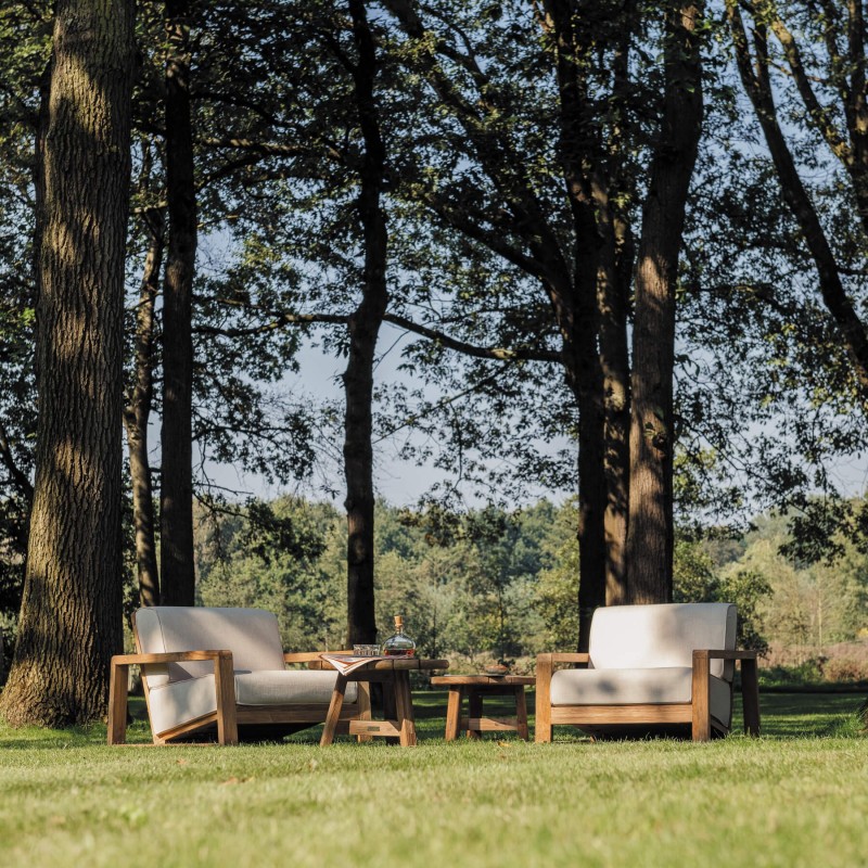 Salon de jardin teck recyclé London haut de gamme - Gescova Salon de jardin teck recyclé London haut de gamme - Gescova