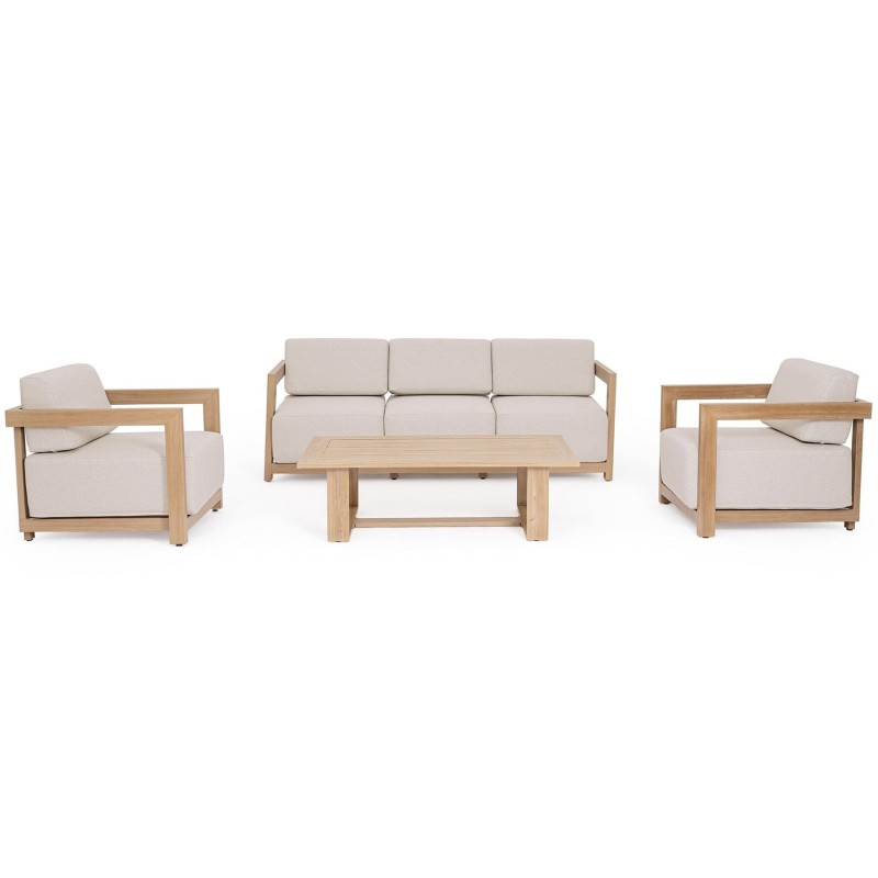 Salon de jardin extérieur aluminium design Theseus naturel