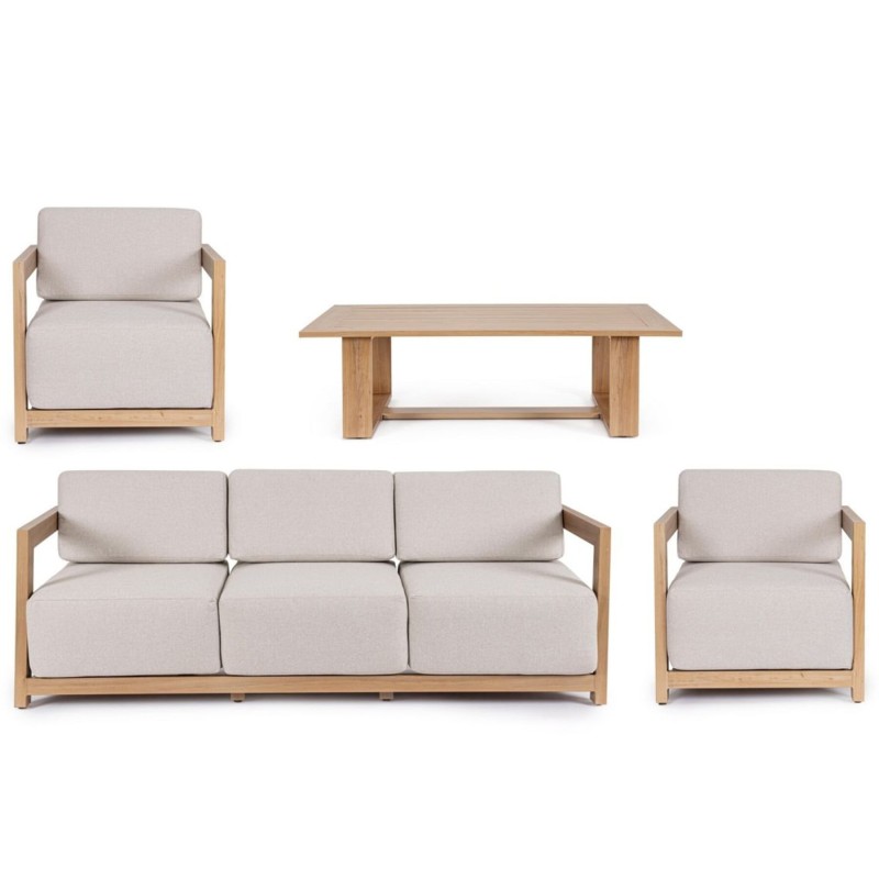 Salon de jardin extérieur aluminium design Theseus naturel