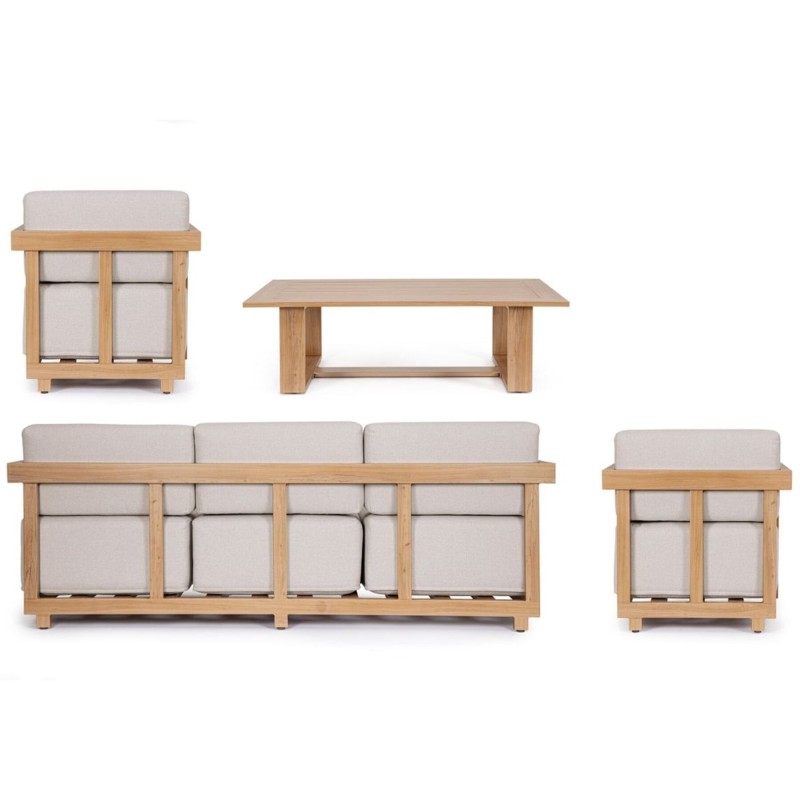 Salon de jardin extérieur aluminium design Theseus naturel