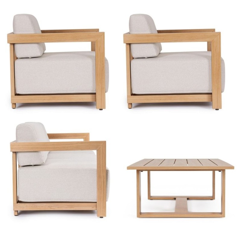 Salon de jardin extérieur aluminium design Theseus naturel