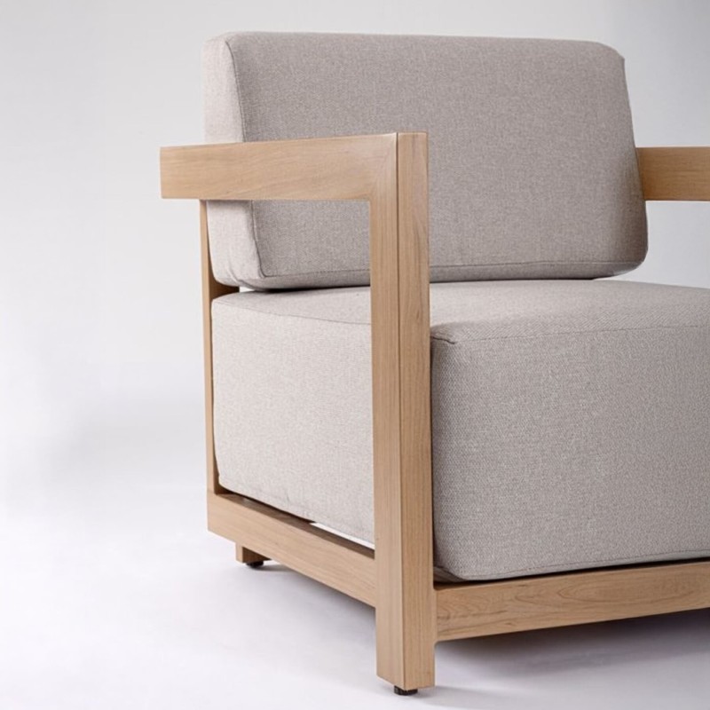 Salon de jardin extérieur aluminium design Theseus naturel