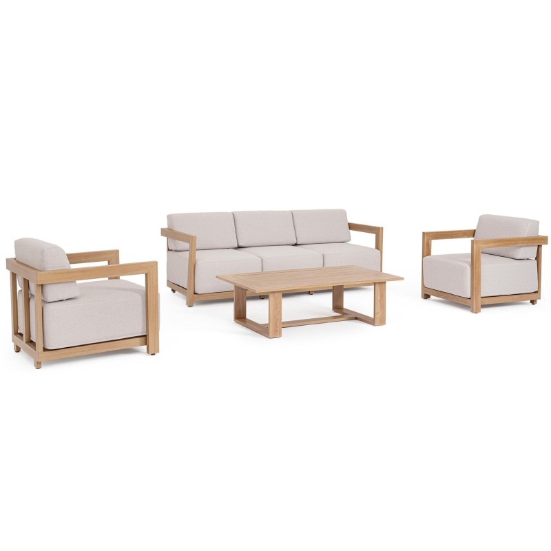 Salon de jardin extérieur aluminium design Theseus naturel