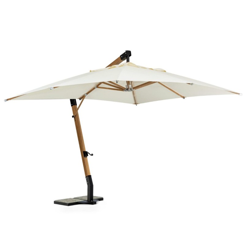 Parasol déporté haut de gamme Capua finition bois design - Bizzotto