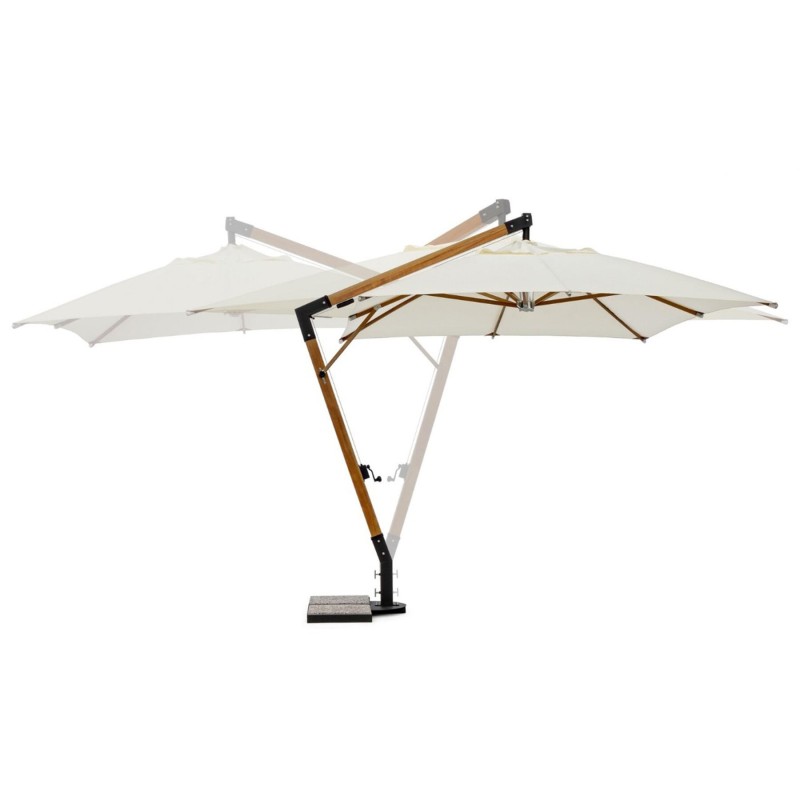 Parasol déporté haut de gamme Capua finition bois design - Bizzotto
