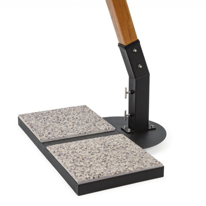 Parasol déporté haut de gamme Capua finition bois design - Bizzotto