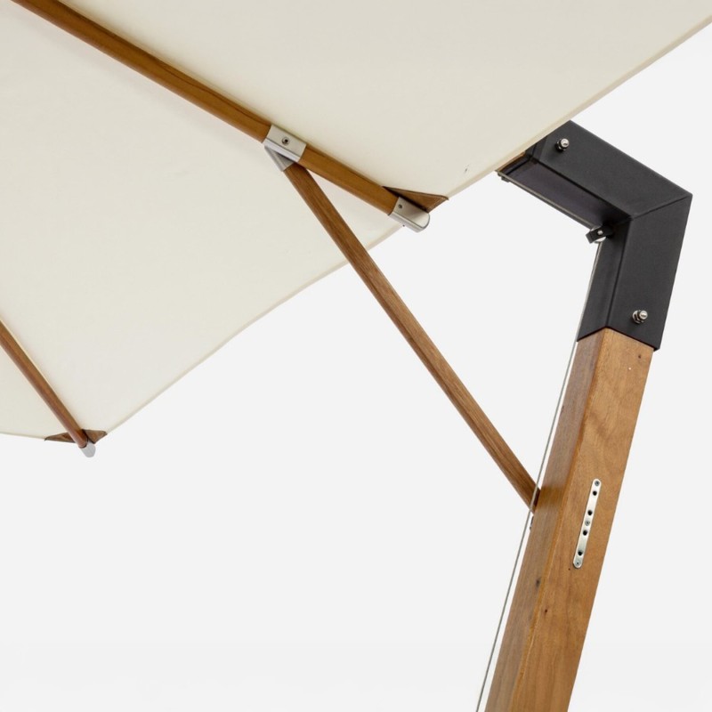 Parasol déporté haut de gamme Capua finition bois design - Bizzotto