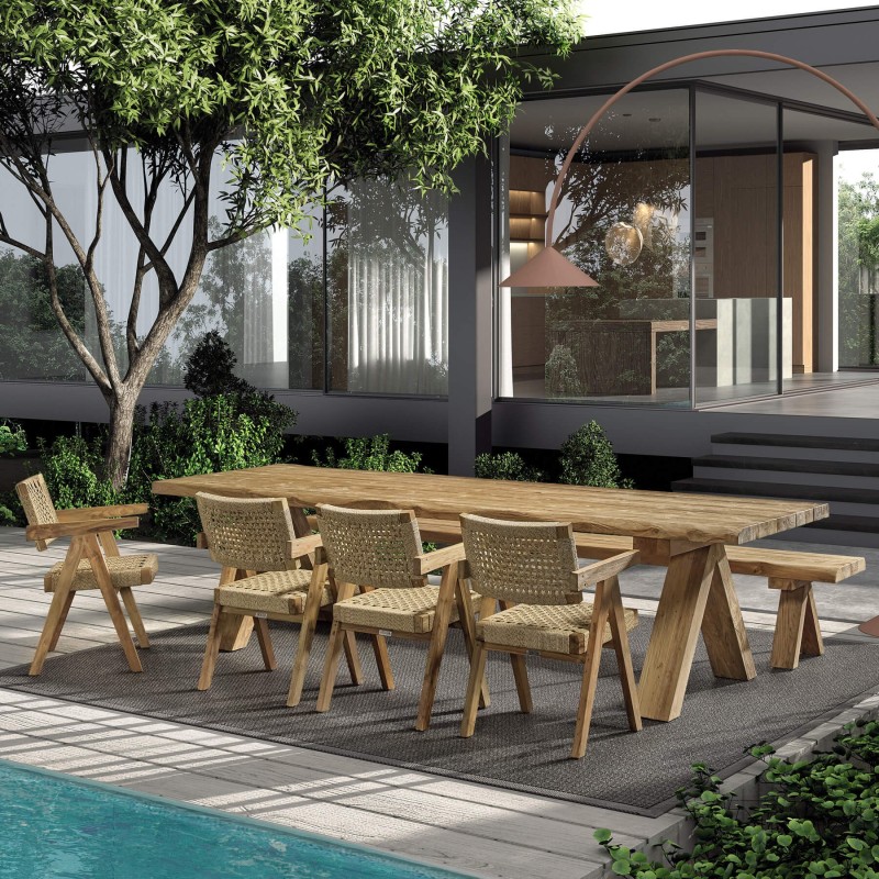 Chaise Derry en teck et corde – Élégance outdoor durable - Gescova