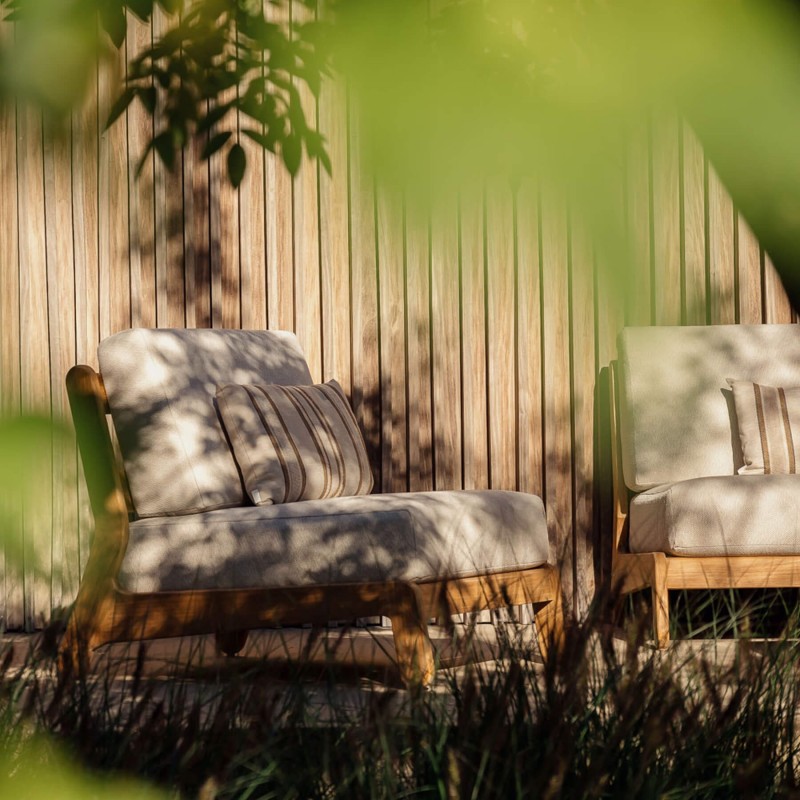 Chauffeuse Grace modulable en teck naturel | Gescova