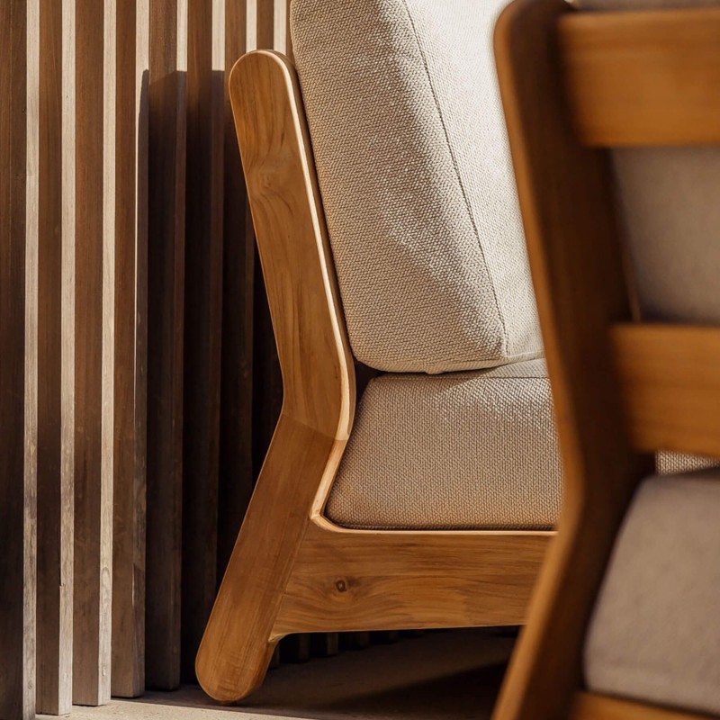 Chauffeuse Grace modulable en teck naturel | Gescova