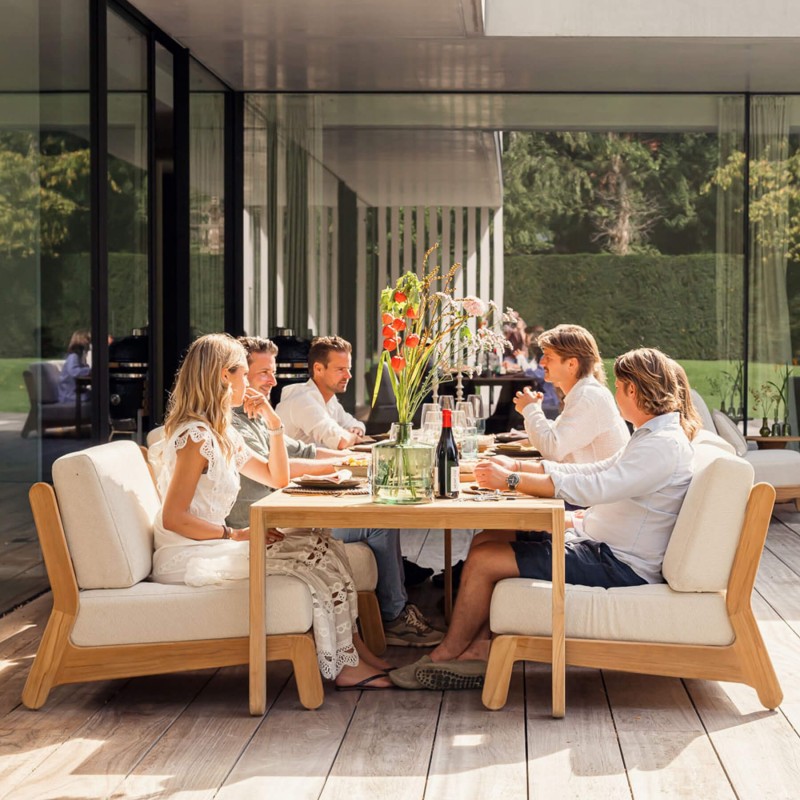 Chauffeuse Grace modulable en teck naturel | Gescova