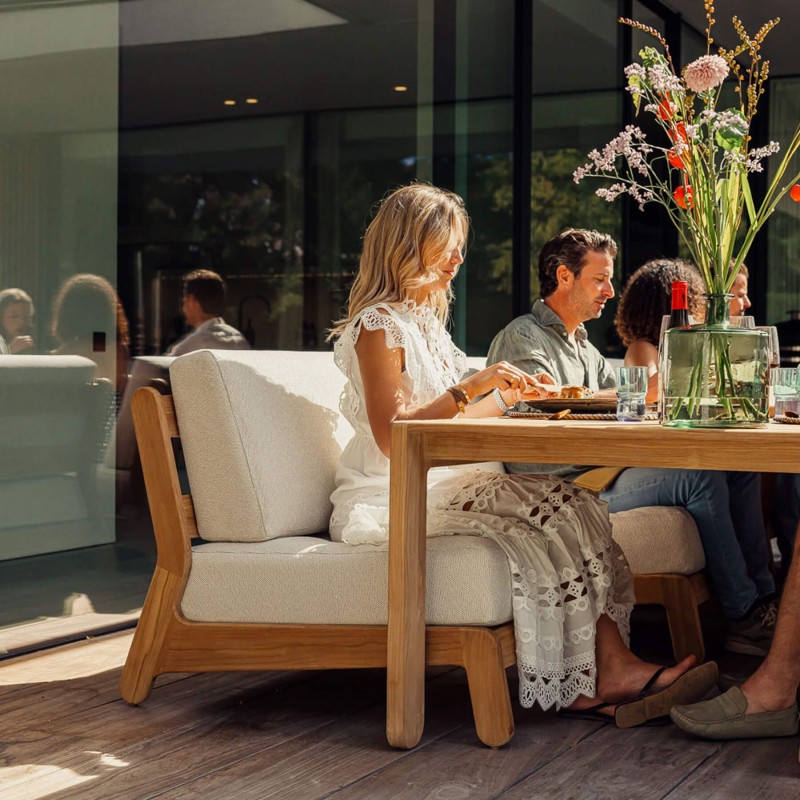 Chauffeuse Grace modulable en teck naturel | Gescova