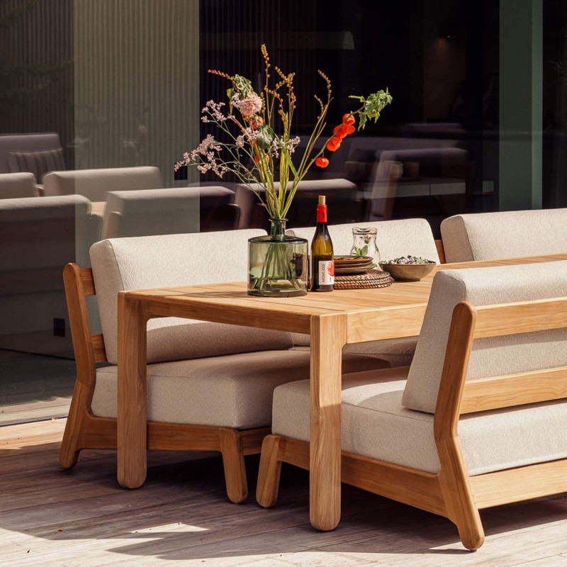 Chauffeuse Grace modulable en teck naturel | Gescova