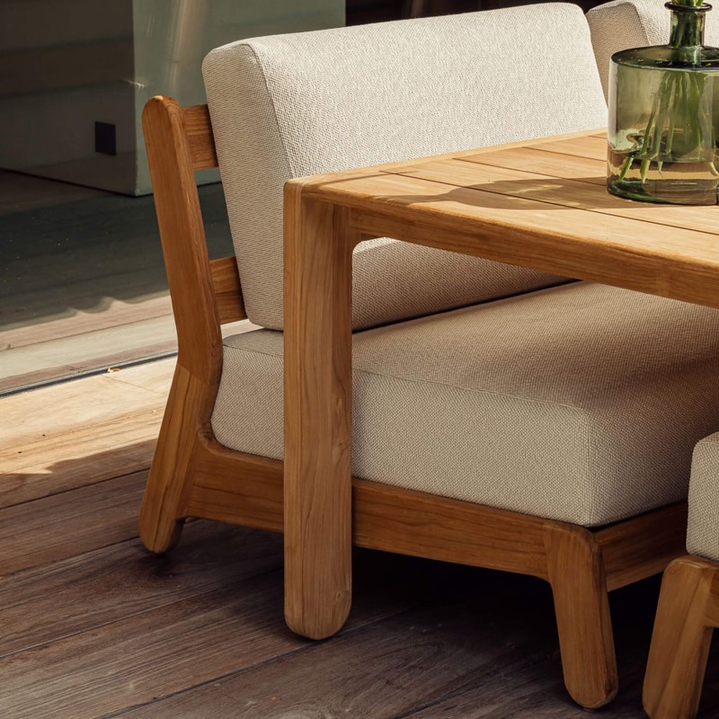 Chauffeuse Grace modulable en teck naturel | Gescova