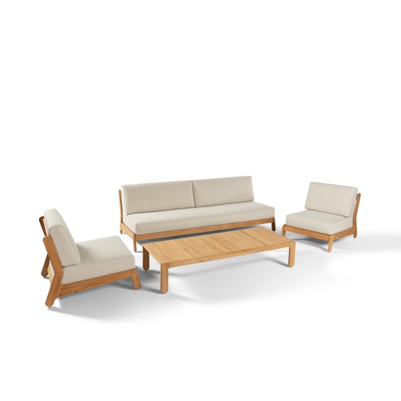 Canapé 3 places Grace en teck naturel | Gescova