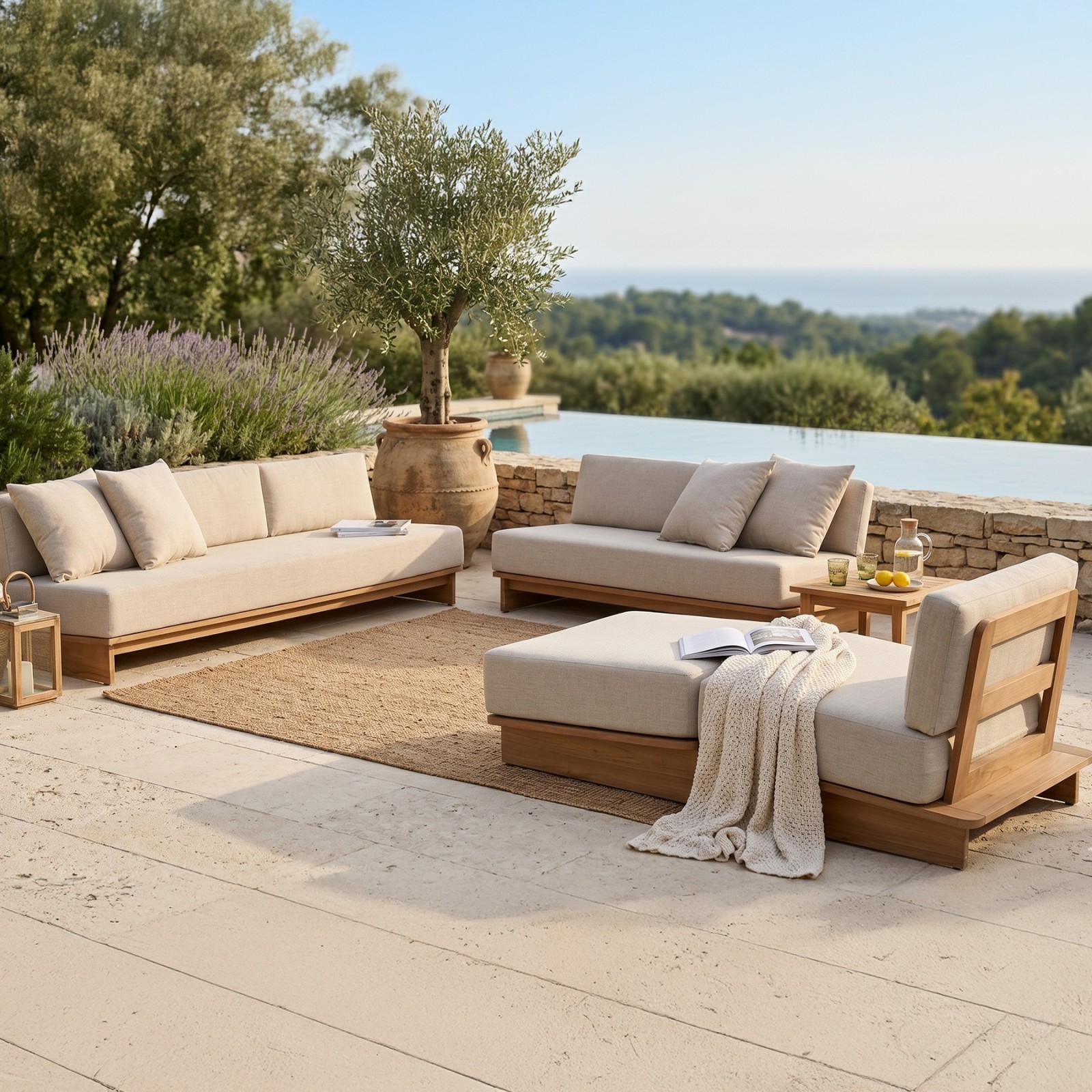 Fauteuil de jardin modulable en teck Djerba –  Gescova