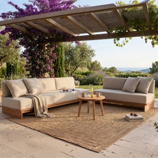 Canapé de jardin Djerba modulable en teck