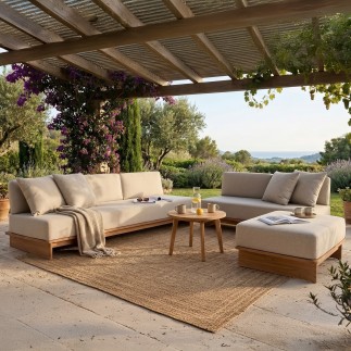 Repose pied de jardin en teck Djerba