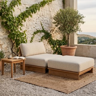 Repose pied de jardin en teck Djerba