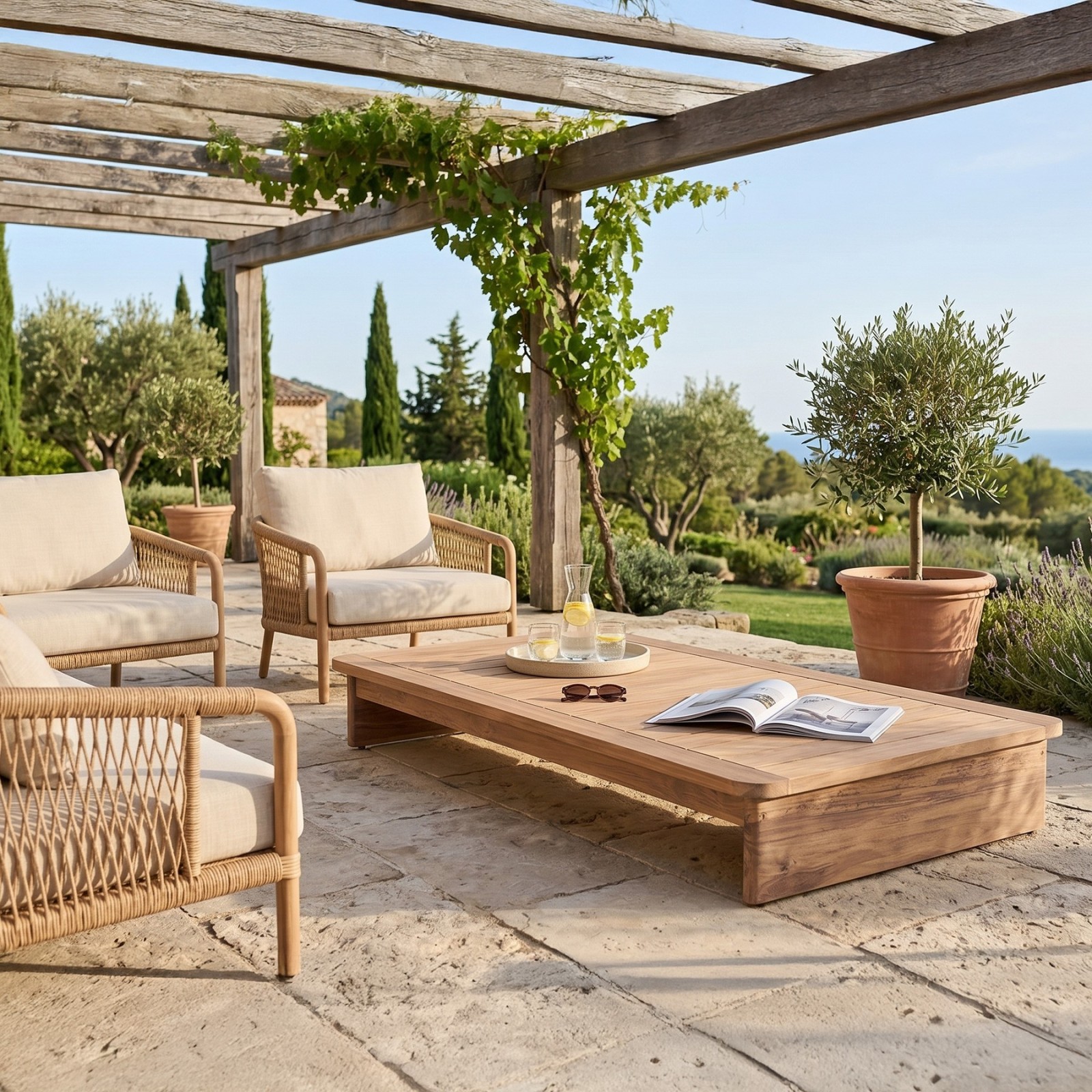 Table basse de jardin en teck Djerba - Gescova Table basse de jardin en teck Djerba - Gescova