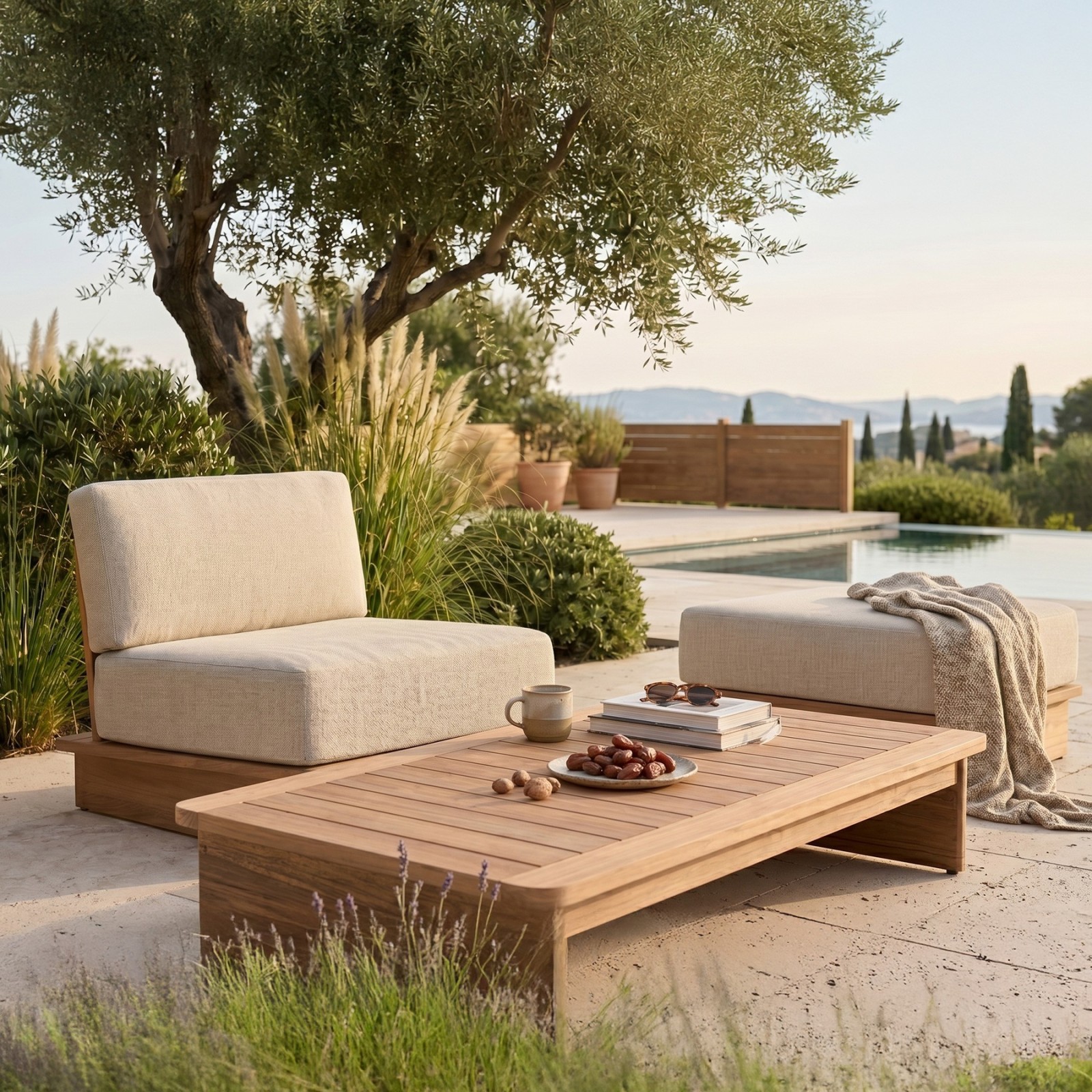 Table basse de jardin en teck Djerba - Gescova Table basse de jardin en teck Djerba - Gescova