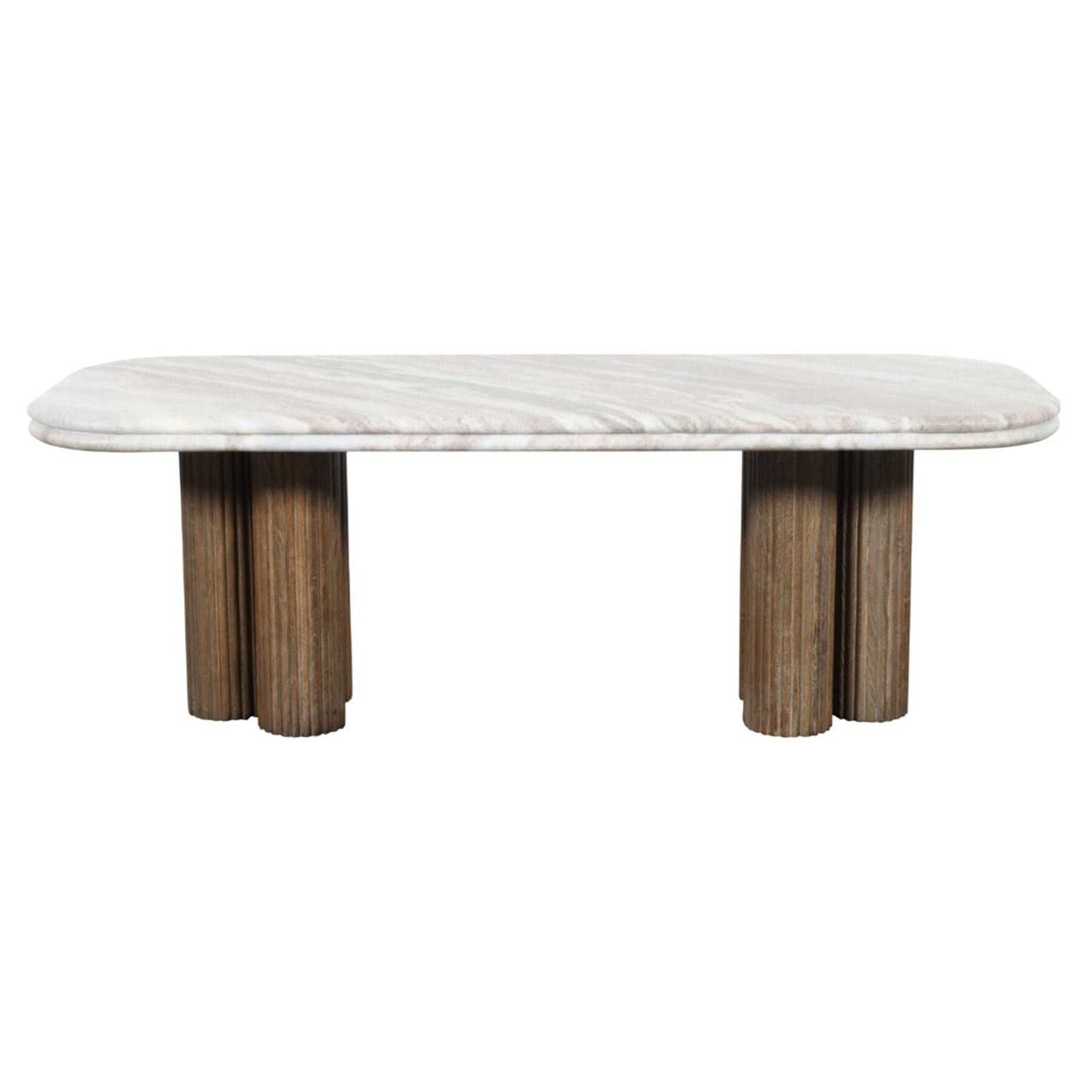 Table basse marbre et bois Buren design - Signature