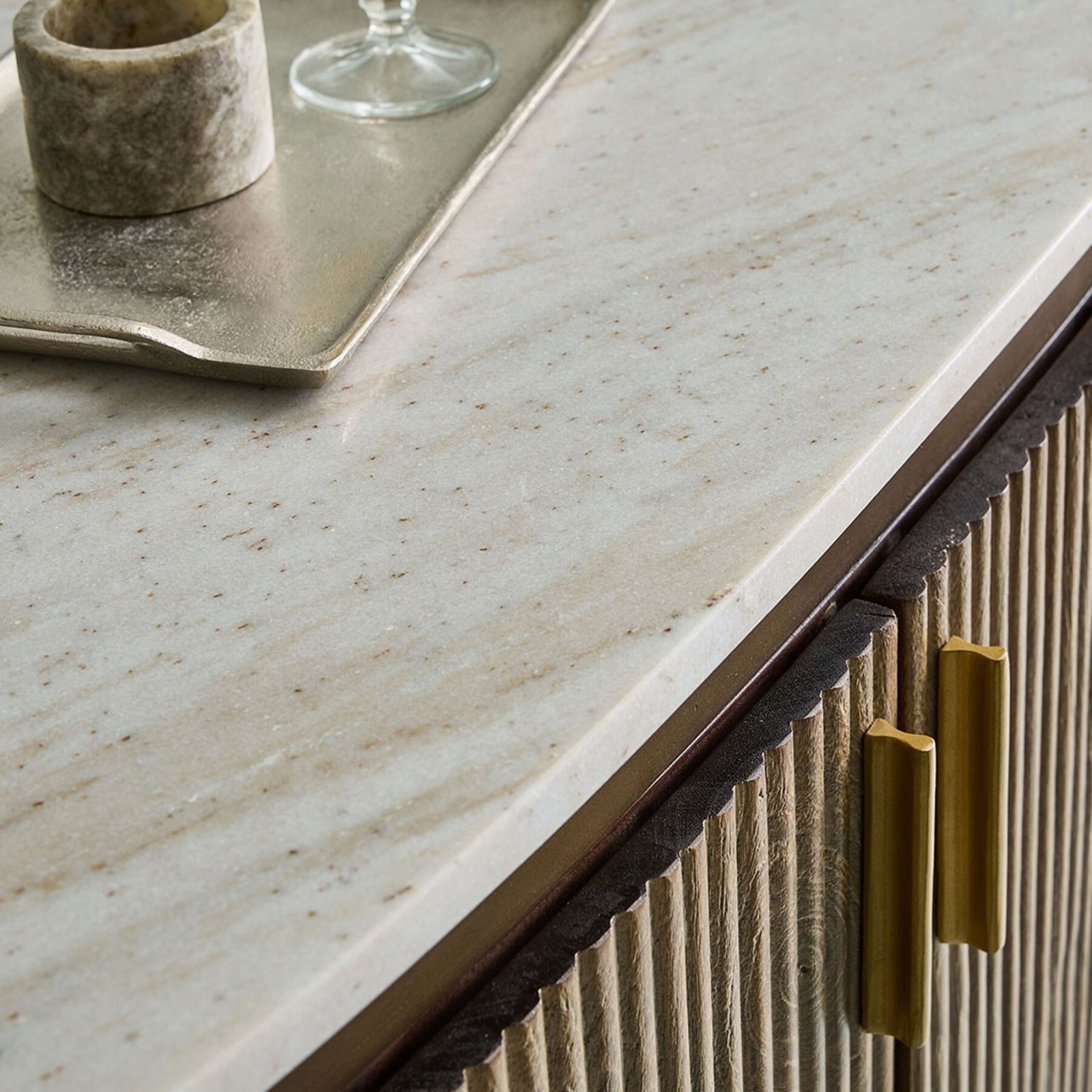 Comptoir en bois massif et marbre Buren - Signature