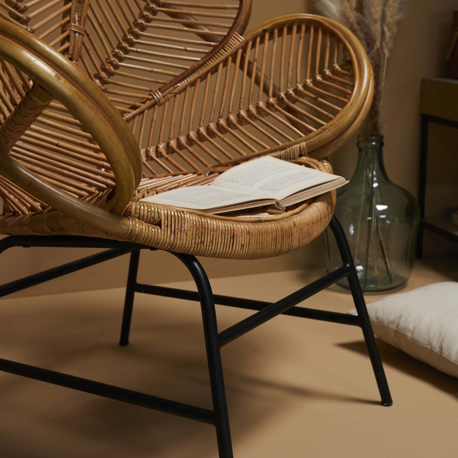 Fauteuil bohème en rotin Fleur au style naturel - Signature